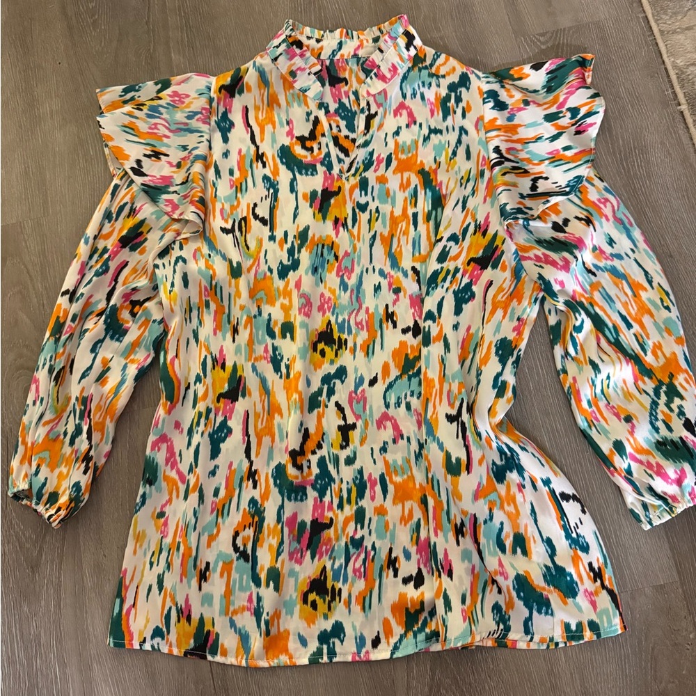 Multicolor Abstract Print Women's Top